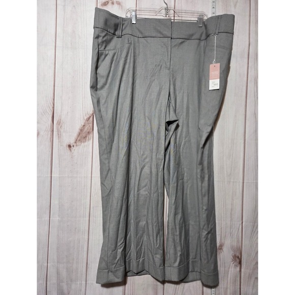 Lane Bryant Women's 26 Short Gray Wide Leg Trouser Career Dress Pants Plus Size - Picture 1 of 7